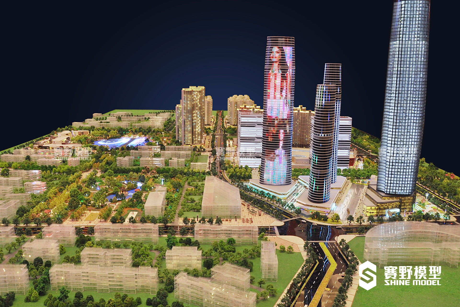 西安高新区万达城沙盘模型