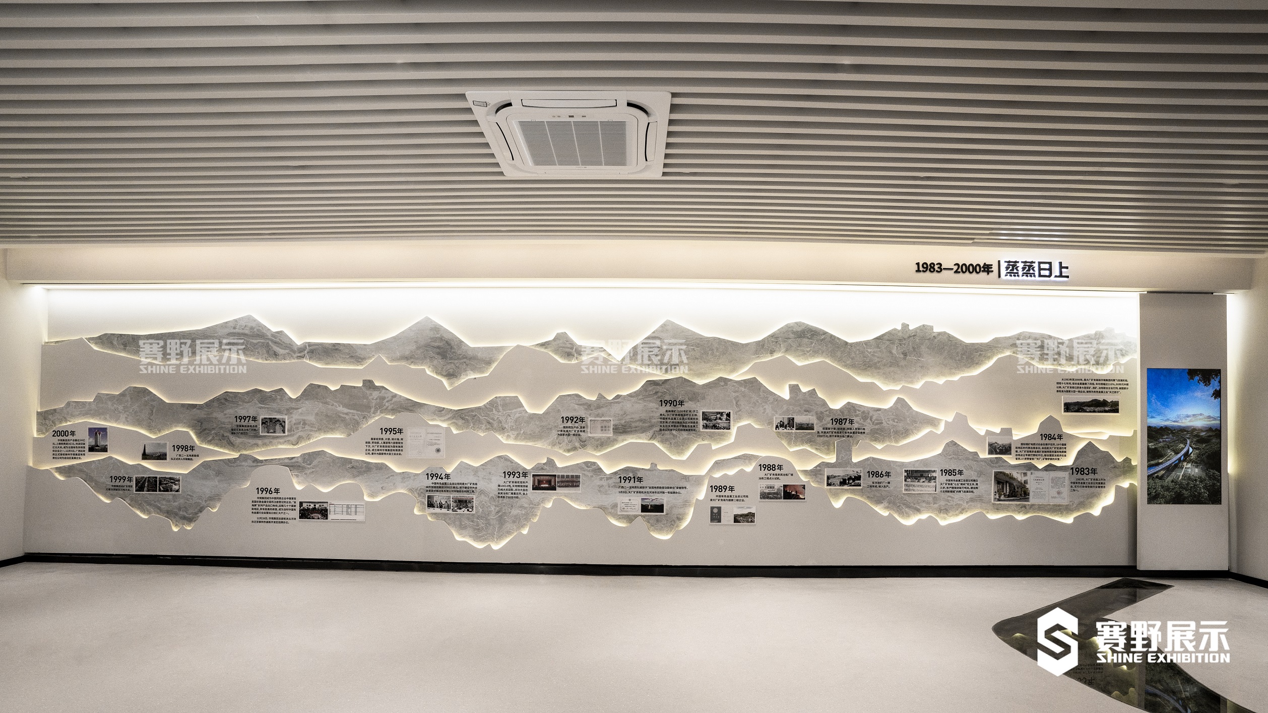 企业展厅设计发展历史滑轨屏设计