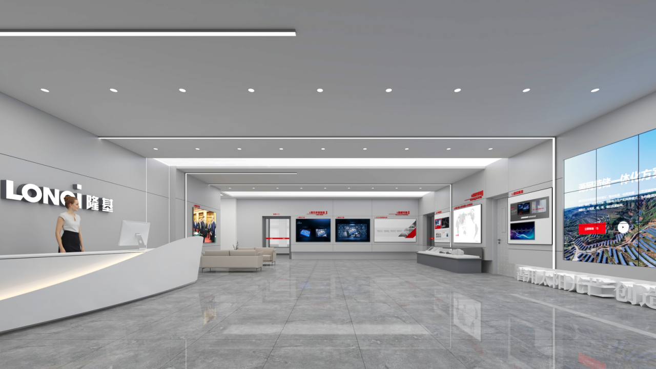鄂尔多斯隆基企业品牌展厅及廊道展示